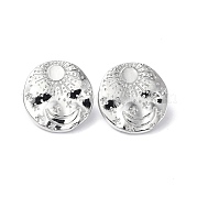 304 Stainless Steel Sun with Moon Stud Earrings for Women EJEW-F300-06P