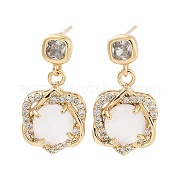 Серьги-гвоздики из латуни со стеклом EJEW-Q800-12KCG