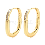 Серьги-кольца из латуни с овальным покрытием EJEW-N055-29G-RS