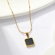 Колье с квадратной подвеской из натуральной ракушки EH4295-2