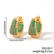 U-образные серьги-кольца из латуни с кубическим цирконием YK3626-2