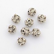 Латунные бусины со стразами  RB-A019-6mm-01P