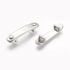 Dijes deslizantes de acero inoxidable 304 resistentes al deslustre, Rectángulo, color acero inoxidable, 37x8x7mm, agujero: 2x5.5 mm