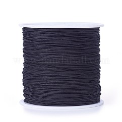 Fil de nylon tressé, Cordon à nouer chinois pour la création de bijoux en perles et macramé., noir, 0.8mm, environ 100 yards / rouleau