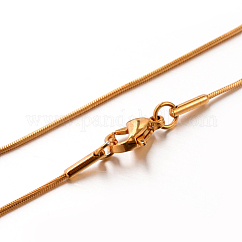 Collane a catena a serpente in acciaio inossidabile 304, oro, 17.7 pollice (45 cm), 0.9mm