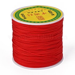 Fil de nylon tressé, Cordon à nouer chinois pour la création de bijoux en perles et macramé., rouge, 0.8mm, environ 100 yards / rouleau