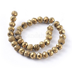 Fili di perline di cristallo di quarzo geode druzy placcato elettrolitico&nbsp;G-I250-05C