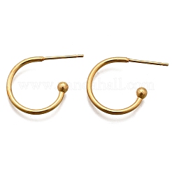 Серьги-гвоздики из нержавеющей стали 304 в форме кольца с круглым шариком&nbsp;LS-STAS-K204-04G