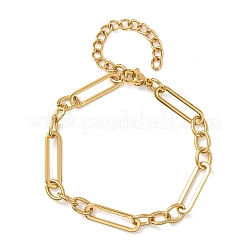 Bracelets en acier inoxydable 304 avec trombone et maillons ovales pour femmes&nbsp;BJEW-F536-24G