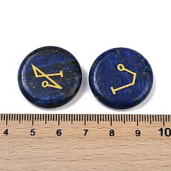 4 шт. 4 стиля натуральный лазурит плоский круглый с ангелами символами дисплей украшения G-R007-01B