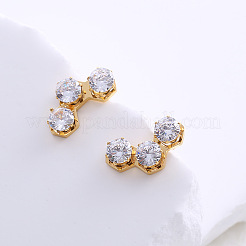 Boucles d'oreilles à tige minimalistes en acier inoxydable et zircone cubique pour femmes&nbsp;ML7626