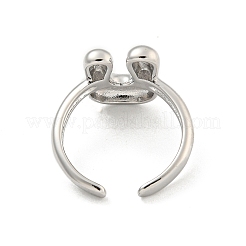 Anillos de puño abiertos con letras de latón para mujer&nbsp;RJEW-G313-01U-P