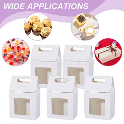 Прямоугольные бумажные подарочные пакеты с окошком CON-WH0088-85C