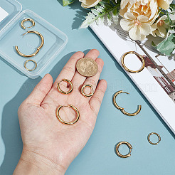 5 пара 5 стилей с вакуумным покрытием PVD из нержавеющей стали 304 серьги-кольца Huggie Hoop для женщин EJEW-ME0001-07