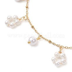 Ракушка жемчуг круглая бисерная кисточка цветок анклеты AJEW-AN00706-03