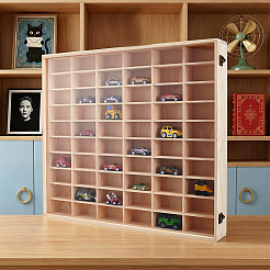 Vitrines murales en bois à 60 compartiment pour voitures miniatures&nbsp;ODIS-WH0177-015