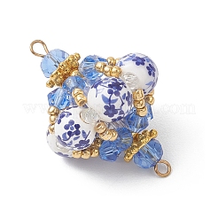 Восточный сине-белый фарфоровый фонарь из бусин&nbsp;PALLOY-MZ01187