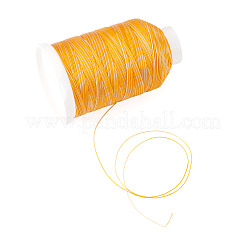 1 rouleau de cordon rond en polyester ciré teint en dégradé de couleurs&nbsp;YC-TADJ0001-03D