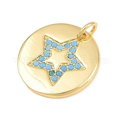 Messing Micro Pave Himmelblau Zirkonia Anhänger&nbsp;CU-CBA4A93-03G-G