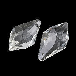 ガラス製シャンデリアプリズムペンダント  ファセットティアドロップチャーム  透明  38x22x12mm  穴：1.8mm&nbsp;GL-CBAAE15-04