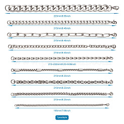 Браслеты-цепочки унисекс из нержавеющей стали 304 BJEW-TA0001-05P