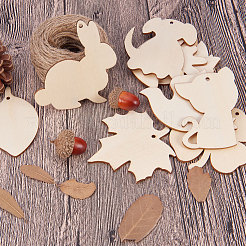 Деревянные подвески и джутовый шпагат DIY-PH0018-13