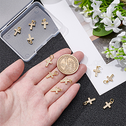 12шт латунные подвески из кубического циркония с микро-паве KK-UN0005-12