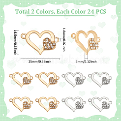 48 шт. 2-цветные литые звенья/соединители со стразами&nbsp;FIND-UN0016-40