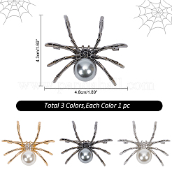 3шт брошь из двухцветного сплава со стразами JEWB-WR0001-05