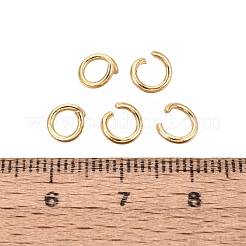 304ステンレススチールオープン丸カン  ラウンド  ゴールドカラー  6x1mm  内径：4mm  18ゲージ  約179個/袋&nbsp;STAS-Q113-6x1.0mm-G-01