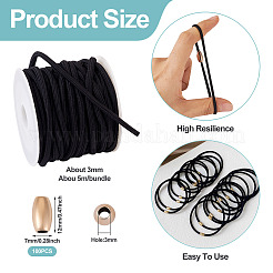 Круглый нейлоновый эластичный шнур длиной 5 м с 100 золотыми пластиковыми бусинами.&nbsp;DIY-TA0011-37