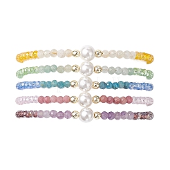 Браслеты из натуральных и синтетических смешанных драгоценных камней и ракушек&nbsp;BJEW-JB13078