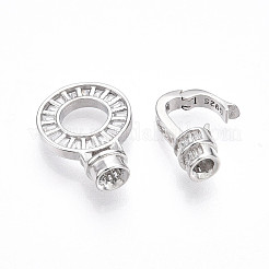 925 серебряная застежка с микропаве из прозрачного кубического циркония STER-T008-03P