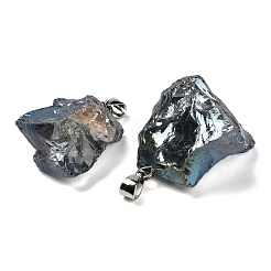 Подвески из гальванизированного необработанного натурального кварца&nbsp;G-Q481-20P-06