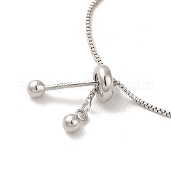Braccialetti con cursore in argento sterling placcato rodio con 925 vero platino&nbsp;BJEW-P303-08P-03