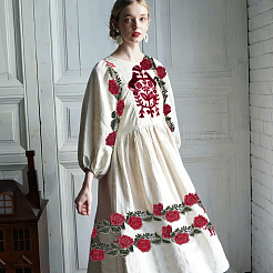 2 ярд полиэфирной кружевной ленты с вышивкой в виде розы&nbsp;OCOR-PH0002-84