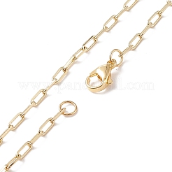 Rectangle en laiton avec collier pendentif lettre initiale avec chaînes de trombone pour hommes femmes&nbsp;NJEW-JN04007