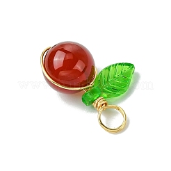 4 шт. 4 стиля подвески в форме яблока из натурального лазурита и сердолика (окрашенного и нагретого) PALLOY-JF03387