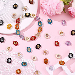 200 шт. двухцветных непрозрачных и прозрачных акриловых металлических бусин&nbsp;OACR-SC0002-69