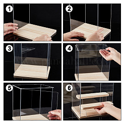 Одноуровневые прямоугольные прозрачные акриловые коробки для минифигурок ODIS-WH0017-104B