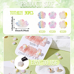 90 шт. 3-цветные трехцветные непрозрачные кабошоны из смолы&nbsp;CRES-TA0001-44