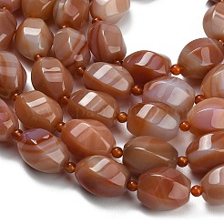 Нити бусин из натурального красного полосатого агата&nbsp;G-B178-K01-01