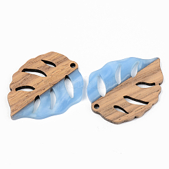 Pendentifs en bois de résine et de noyer&nbsp;RESI-S389-003A