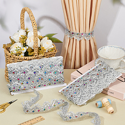 Блестящие треугольные полиэфирные кружевные ленты OCOR-WH0090-64P