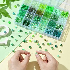 Наборы для изготовления ожерелий и браслетов из зеленой серии своими руками&nbsp;DIY-CJ0001-77