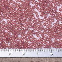 MIYUKIラウンドロカイユビーズ  日本製シードビーズ  （rr678)シルバーライニングフレームレッドオパール  11/0  2x1.3mm  穴：0.8mm  約1100PCS /ボトル  10 G /ボトル&nbsp;SEED-JP0008-RR0678