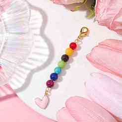 Подвеска в виде сердца из сплава эмали HJEW-JM01507-03