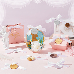 30шт 3 цвета плоские круглые акриловые подарочные бирки DIY-AB00006