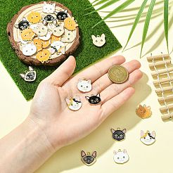 32 pendentif en alliage émaillé en forme de chat&nbsp;ENAM-CJ0007-40