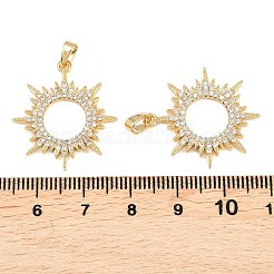 Латунные микропаве прозрачные подвески с фианитом&nbsp;KK-G552-02G-03